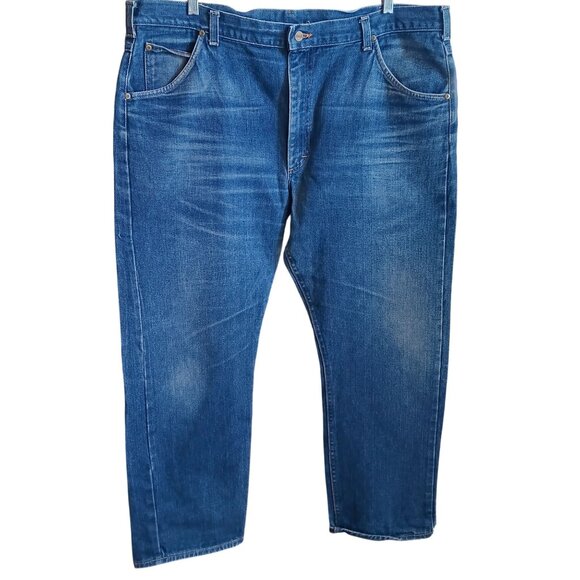 Vintage Mens LL BEAN Jeans 43x31 Fit 80s INDIGO DENIM Jeans USA MADE! 43x31 FIT - Picture 2 of 10